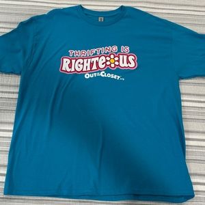 THRIFTING IS RIGHTEOUS OUT OF THE CLOSET Tee Shirt XL HEAVY Cotton LGBTQI+